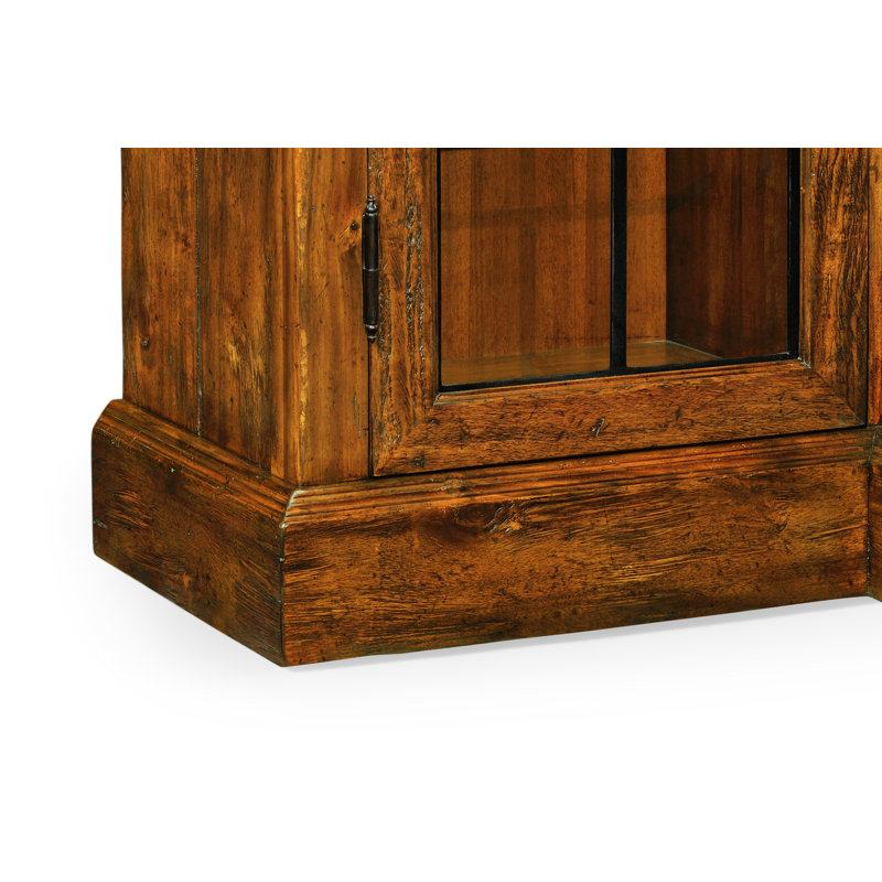Casually Country Lighted China Cabinet, Country Farmhouse Walnut