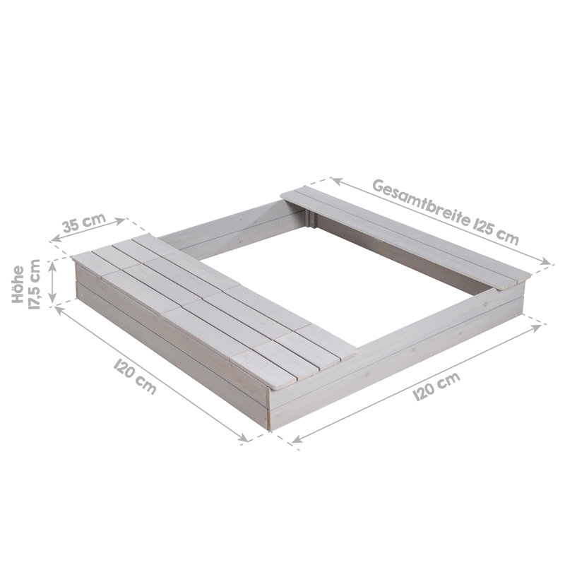 Roba Deluxe 125cm x 17.5cm Sandbox with Cover