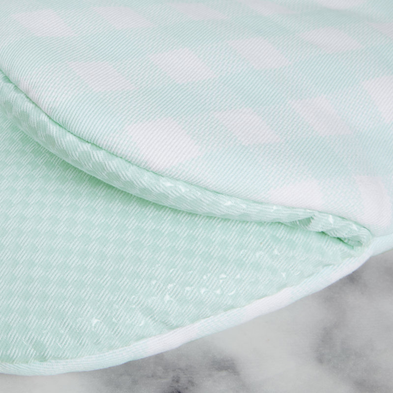 KitchenAid Gingham 2-Piece Oven Mitt, Light Blue, 5.50""W x 10""L