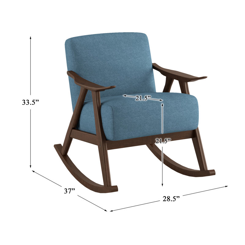 Chaise berçante Currelly, Bleu 100% polyester