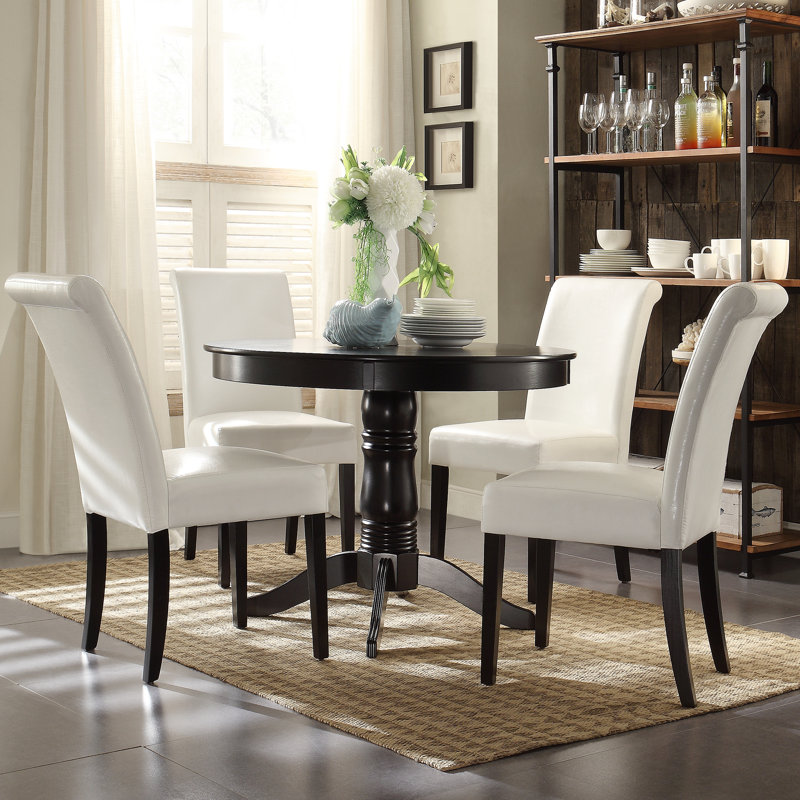 Alexa-Mae 4 - Person Pedestal Dining Set, White