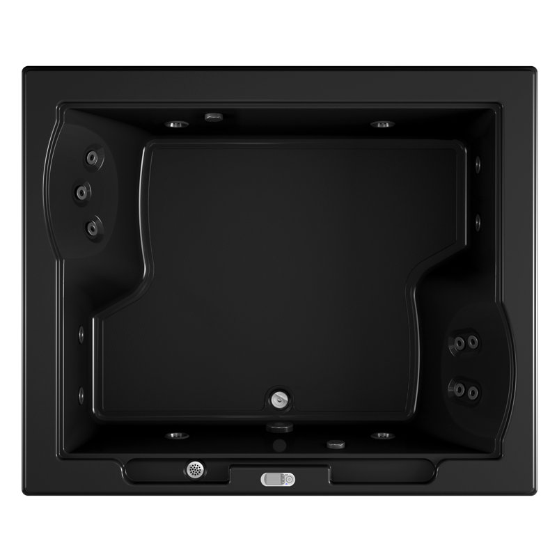 Fuzion® 71.75" x 59.75" Drop in/Undermount Whirlpool Bathtub, Black
