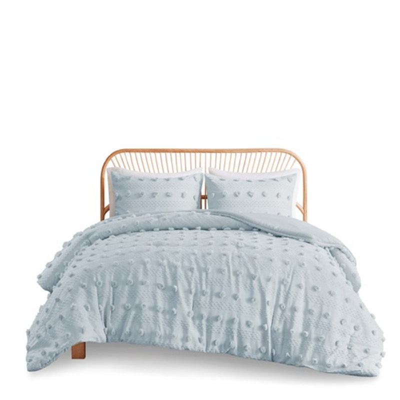 King/cal King Clip Jacquard Comforter Set With Hypoallergenic Polyester Fill