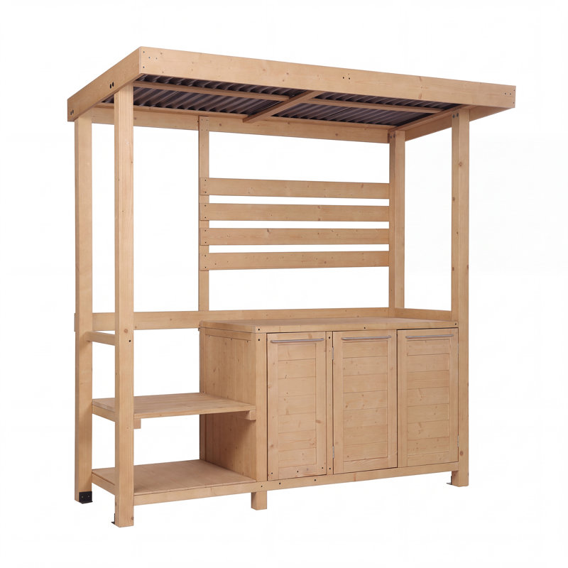 Îlot de cuisine en bois massif l 84,3 po