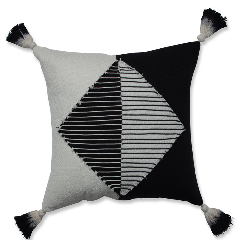 Appliqued Cotton Throw Pillow