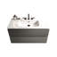 Poignées élégantes - Meuble-lavabo blanc + gris - Lavabo en céramique gris clair E1 pour plan de salle de bain moderne, armoire murale de 36 po de grande capacité avec tiroirs silencieux-811713951-811713948