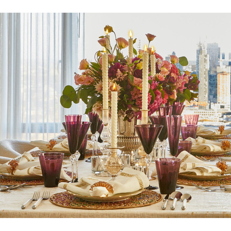 Impression Napkin, White/Gold