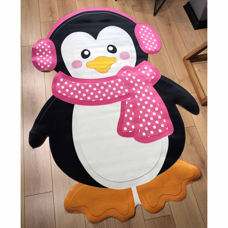 Tapis noir / rose / blanc en polypropylène 4 pi 7 po x 6 pi 7 po Novelty Trym