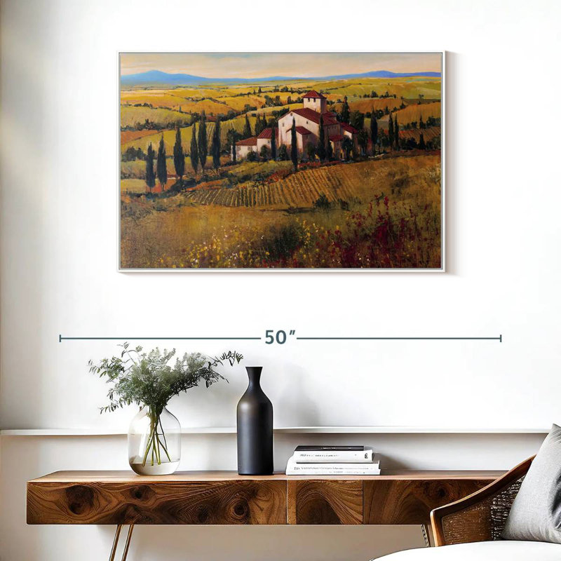 Toscane nostalgique III, Cadre flottant blanc, 37 po x 25 po