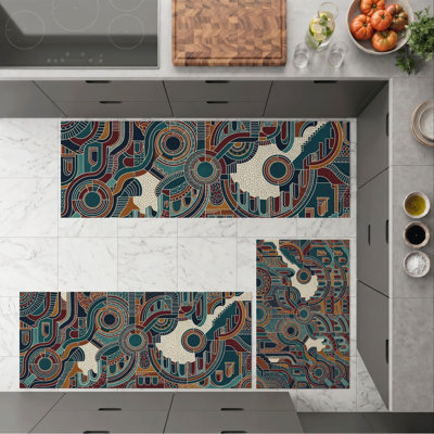 Geometric Art Non-Slip Washable Kitchen Mats