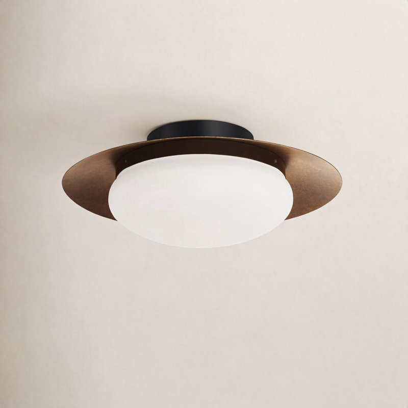 Haines Glass LED Flush Mount, 5.375" H x 15" W x 15" D