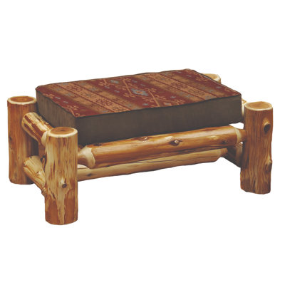 Traditional Cedar Log Upholstered Ottoman