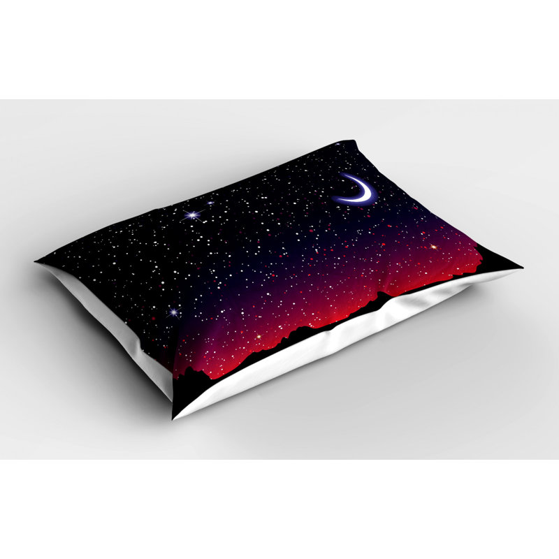 Magenta Indigo Starry Night Polyester Standard Pillow Sham