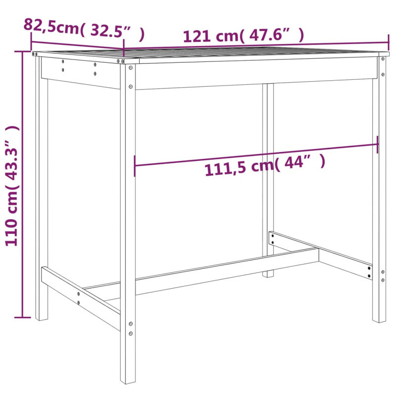 Ayano Brayden Studio Bar Set with Wood Frame and Solid Wood Outer Material, Brown