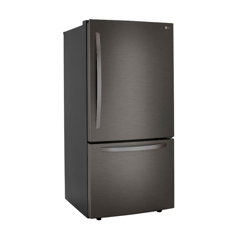 LG 25.5 Cu. Ft. Bottom-Freezer Refrigerator with Ice Maker, Black Stainless Steel