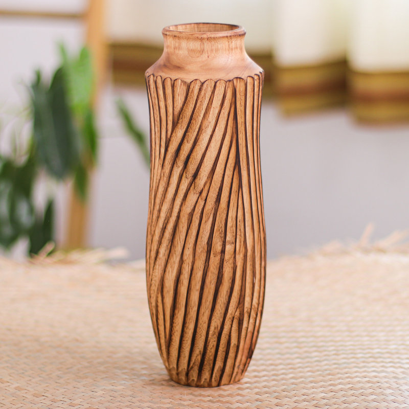 Handmade Solid Wood Table Vase