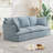 " modern deep seat 3-seater cloud sofa with 2 armrest pillows, chenille fabric, comfortable for living room-607434707