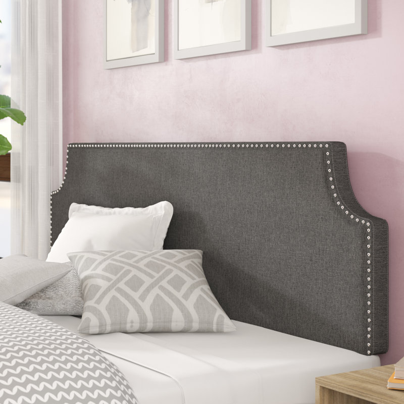 Laura Full Vinyl Headboard, King, Gray Performance Velvet