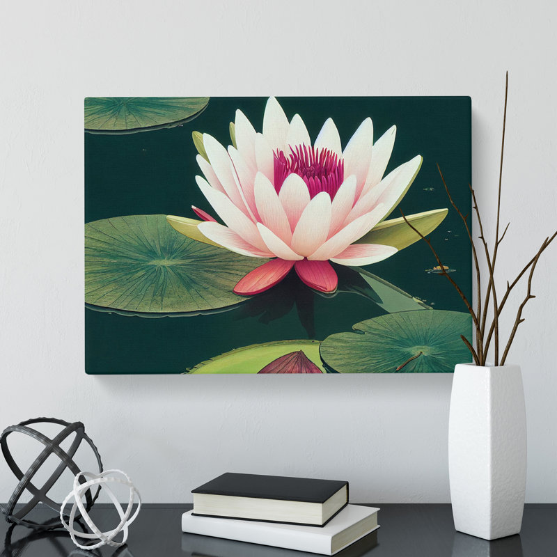 Breathtaking Water Lily Flower - Wrapped Canvas, 50cm H x 76cm W x 3cm D