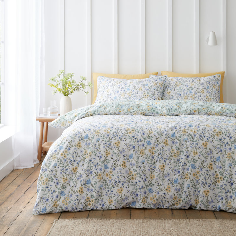 Ditsy Floral 200 Thread Count Cotton Reversible Duvet Cover Set, Single