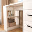 Bureau ergonomique blanc avec 41 prises de charge et table d'ordinateur 3 tiroirs