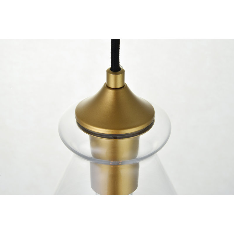 Luminaire suspendu à intensité variable 3 lumières Inola , Laiton