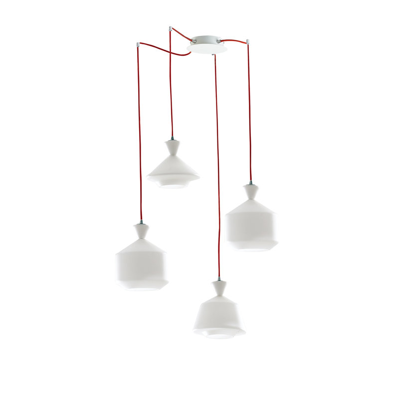 Druid 4 - Light White/Red Cluster Pendant