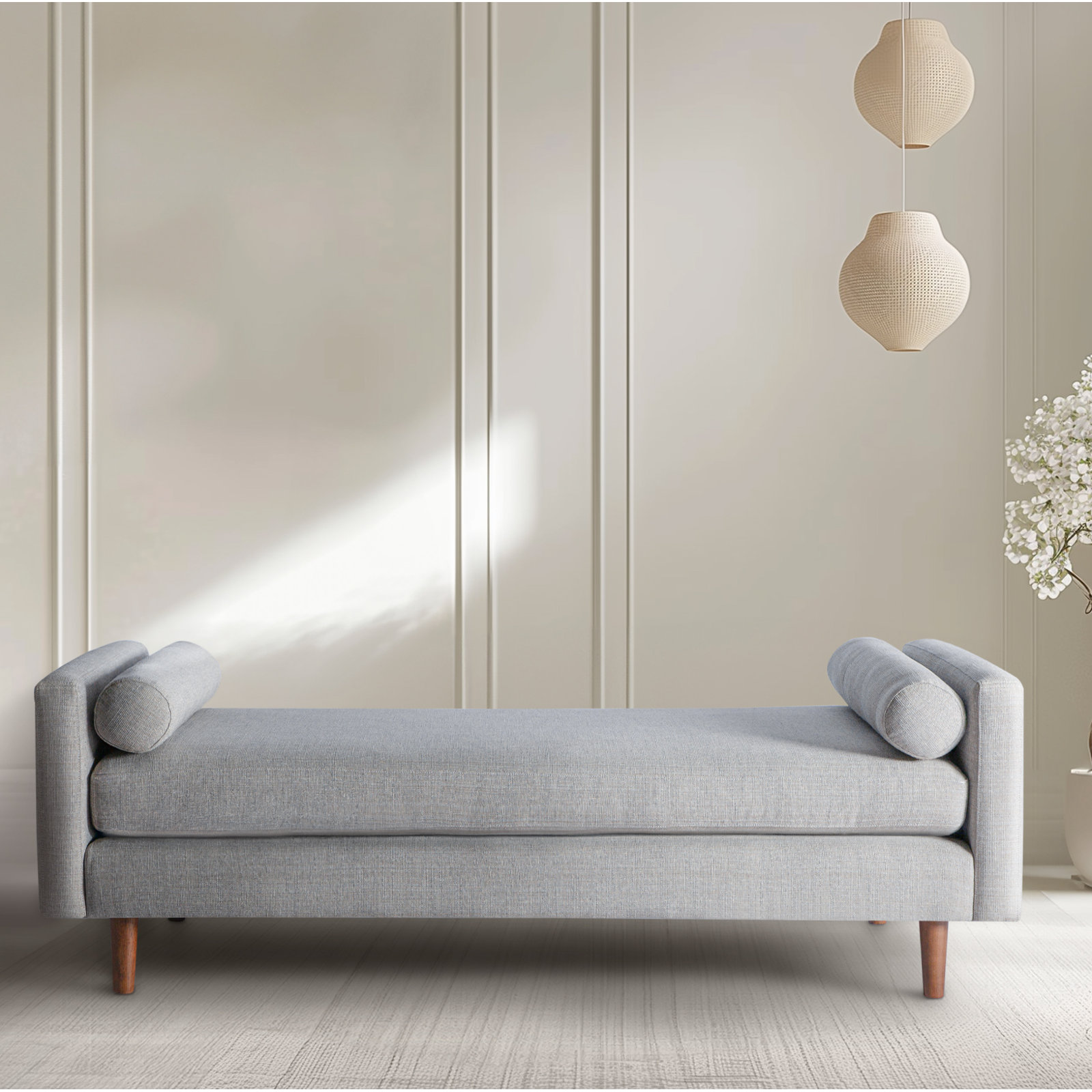 Laguna Upholstered Daybed - Twin, Flax Performance Basketweave