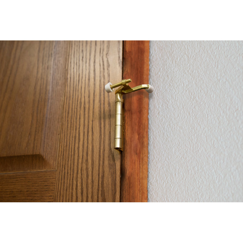 2-1/4 in. x 2-1/8 in. Satin Nickel Jumbo Hinge Pin Door Stop Value Pack (5 per Pack), Polished Brass