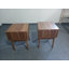 Medieval-Modern Style Walnut Bedside Table, Bedroom Bedside Table With Metal Handles, 2-Piece Set