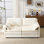 Canapé modulaire 2 places 69 po avec coussins en chenille de 22 po et 2 coussins décoratifs - Taille compacte pour appartement, salon, chambre à coucher (beige)