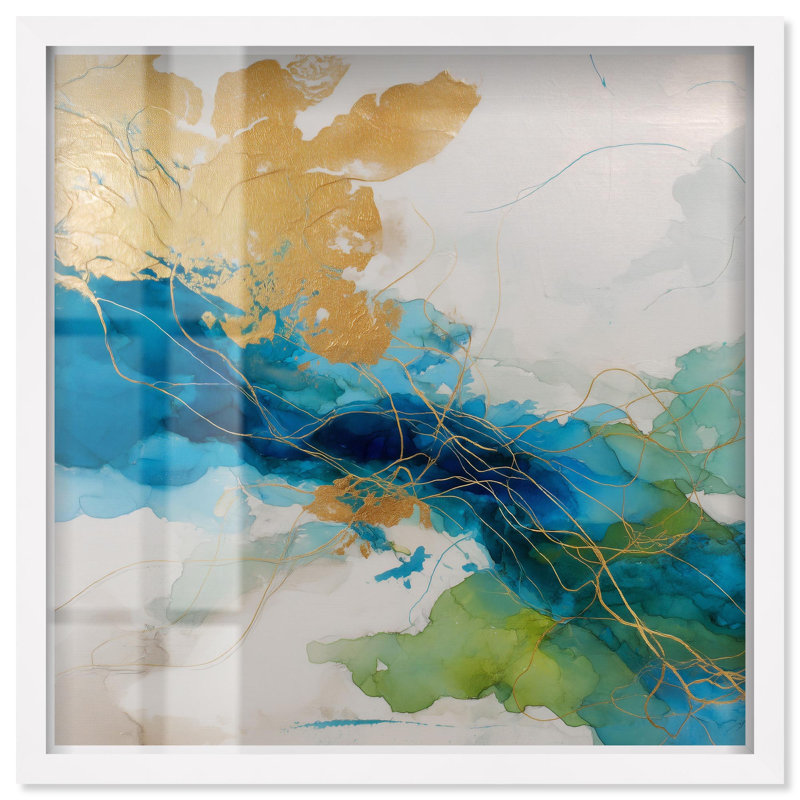 «Alconia II Shadowbox Print», art mural abstrait par Art Remedy, H 31 po x l 31 po, Blanc