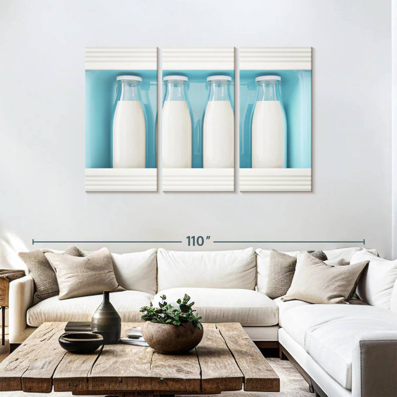 Yarlin Fridge Milk Bottles, 48" H x 74" W