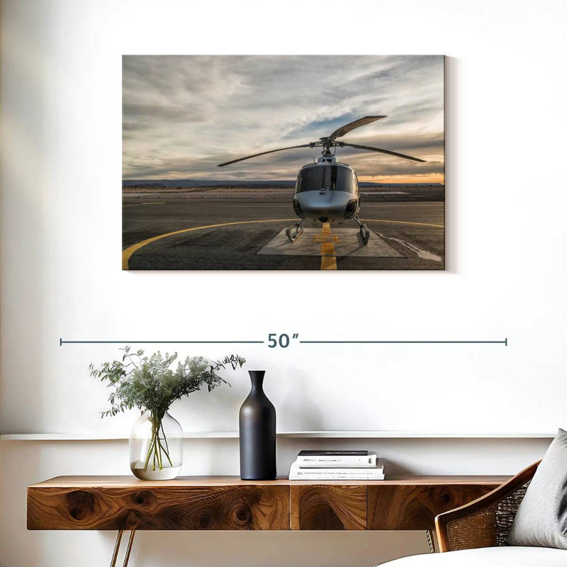 Mehar Helicopter On Helipad, 24" H x 36" W