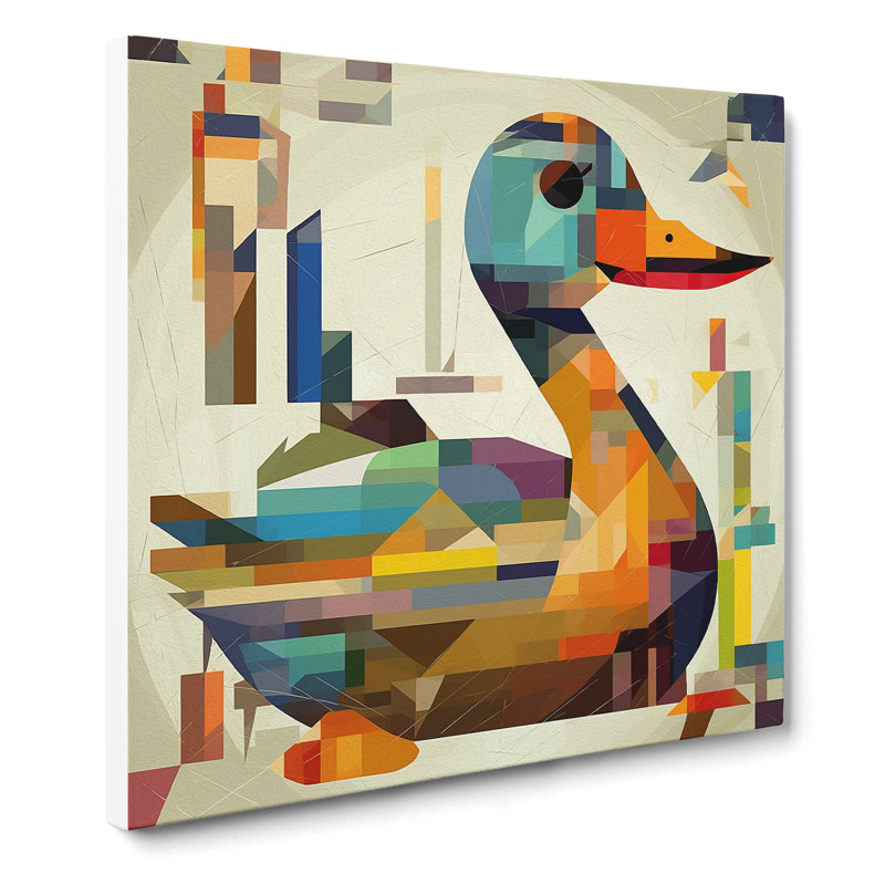 Duck Constructivism - Wrapped Canvas, 35cm H x 35cm W x 3cm D