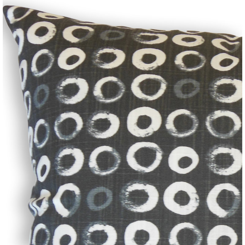 Coussin en coton Frona, Hauteur (20 po) x largeur (20 po), Encre
