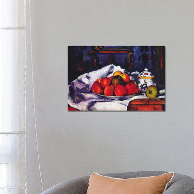 Still Life Bowl Of Apples by Paul Cezanne - Wrapped Canvas Painting