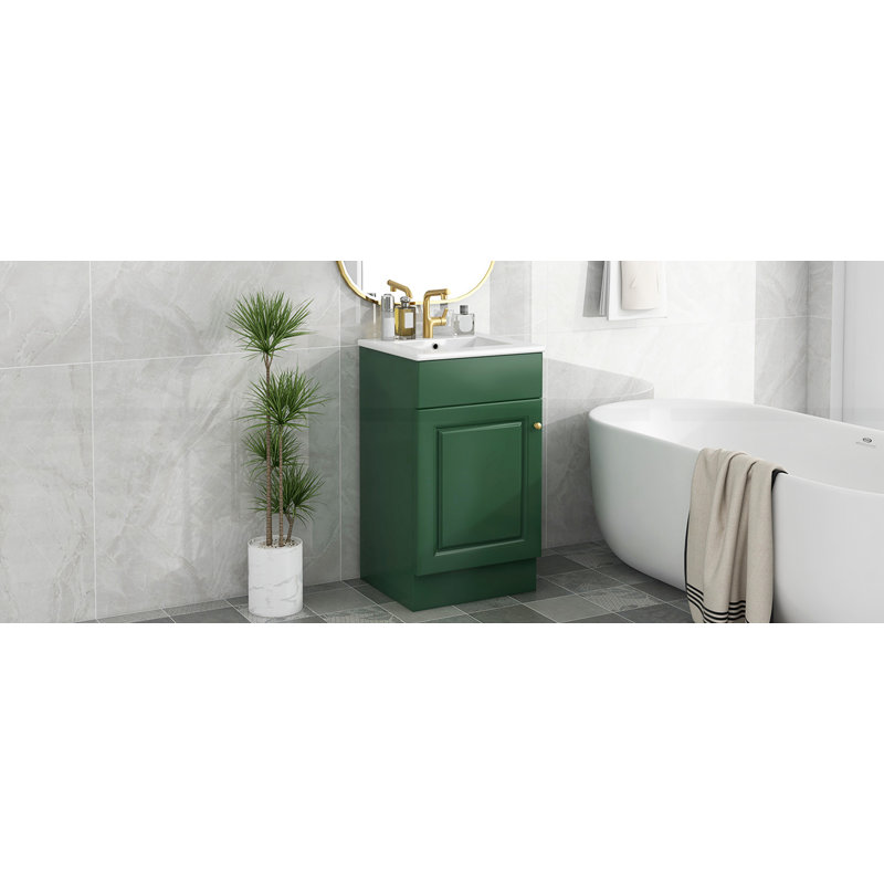 Meuble-lavabo 18 po avec lavabo, Vert