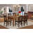 5 Piece Dining Set Includes a Rectangle Solid Wood Table and 2 Linen Fabric Kitchen Chairs with 2 Benches, 36x60 Inch, Mahogany-1258341034-1298648992