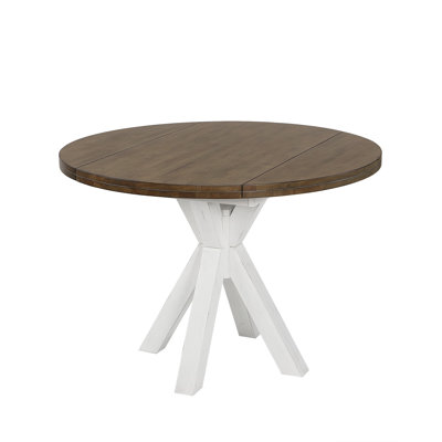 Solid Wood Extendable Drop Leaf Pedestal Dining Table