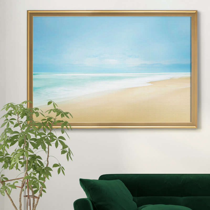 Beachscape Photo IV - reproduction de cadre photo, Doré, H 30,5 po x l 42,5 po x P 1,5 po