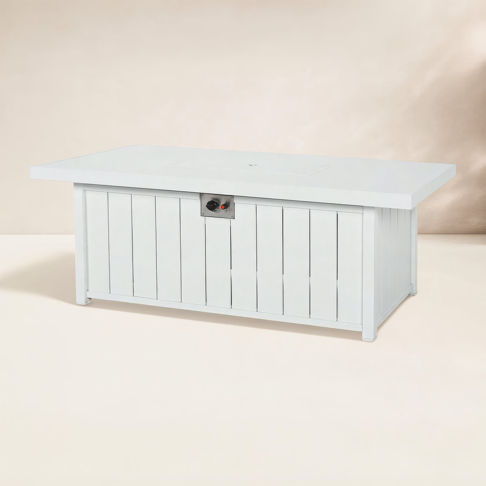 Rectangle Fire Pit Table, White
