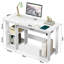 Humnah 90Cm Wide Computer Desk With Storage Home Office Desk With Shelves -1120803501