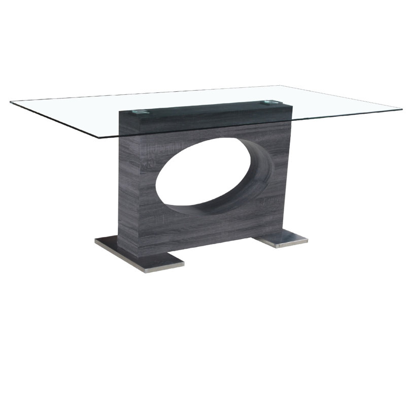 Aala Glass Top Dining Table, Standard Height (30" Height)