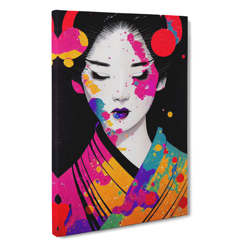 Painted Geisha No.5 - Wrapped Canvas, 60cm H x 40cm W x 3cm D