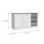 Îlot de cuisine deux armoires, trois tablettes ouvertes, blanc / brun foncé