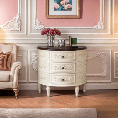 Armoire en bois rétro avec poignées en métal