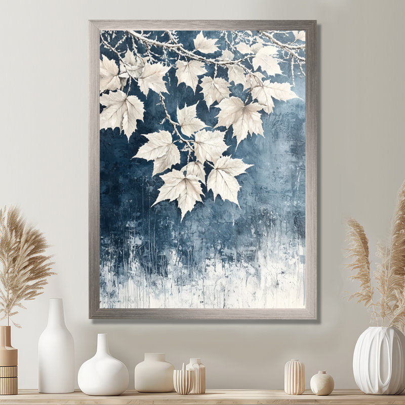 Karli - Floral Wall Art, Argent argent, H 20 po x l 12 po, Picture Framed