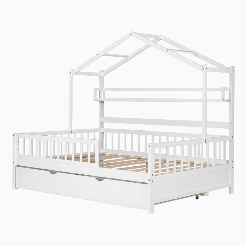 Lits avec couchette Hansiain House par Harriet Bee, Double, Blanc