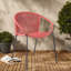 Chaises de patio en acier durable, corde rouge brique, style moderne pour la maison